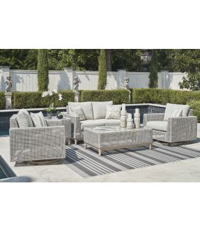 Outdoor Lounge Set (Armchair + 2 Seater + 3 Seater) and Coffee Table - Scotia